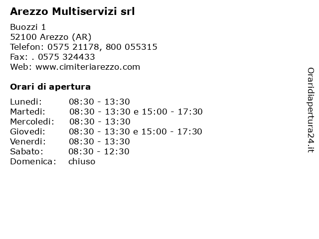 Orari di apertura Arezzo Multiservizi srl Buozzi